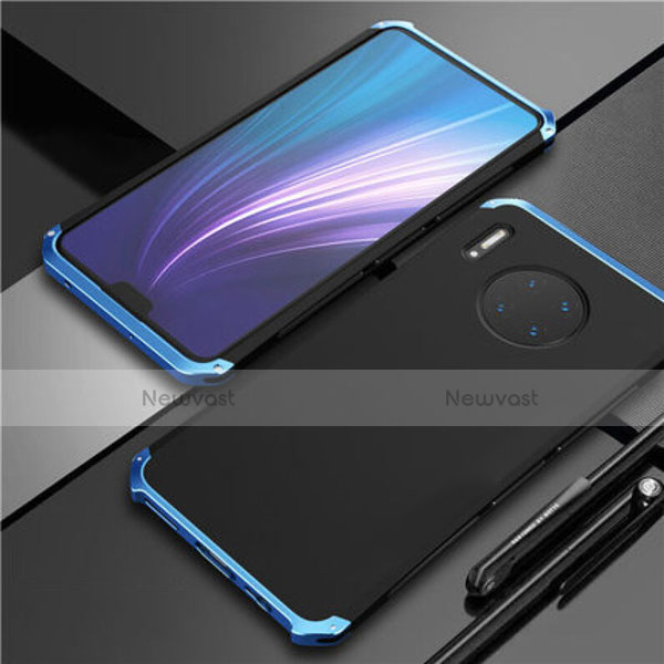 Luxury Aluminum Metal Cover Case T02 for Huawei Mate 30 5G Blue and Black