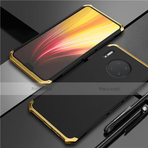 Luxury Aluminum Metal Cover Case T02 for Huawei Mate 30 5G Gold and Black