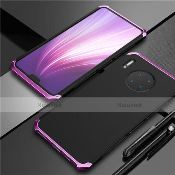 Luxury Aluminum Metal Cover Case T02 for Huawei Mate 30 5G Purple and Blue