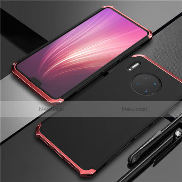 Luxury Aluminum Metal Cover Case T02 for Huawei Mate 30 5G Red and Black