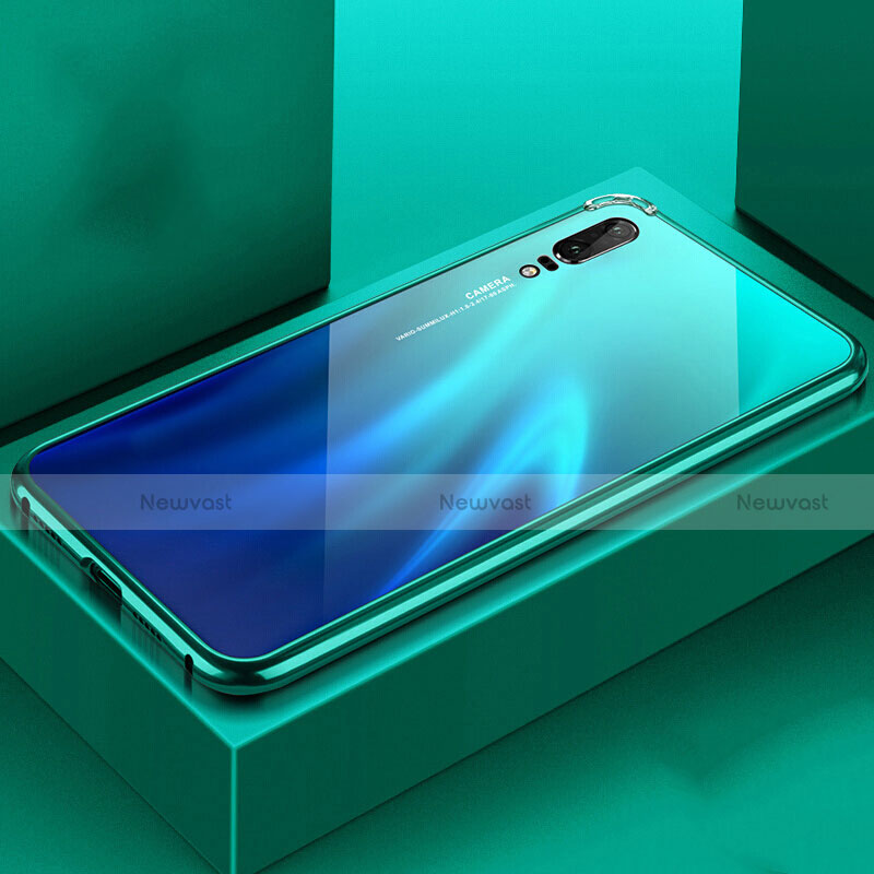 Luxury Aluminum Metal Cover Case T02 for Huawei P20 Cyan