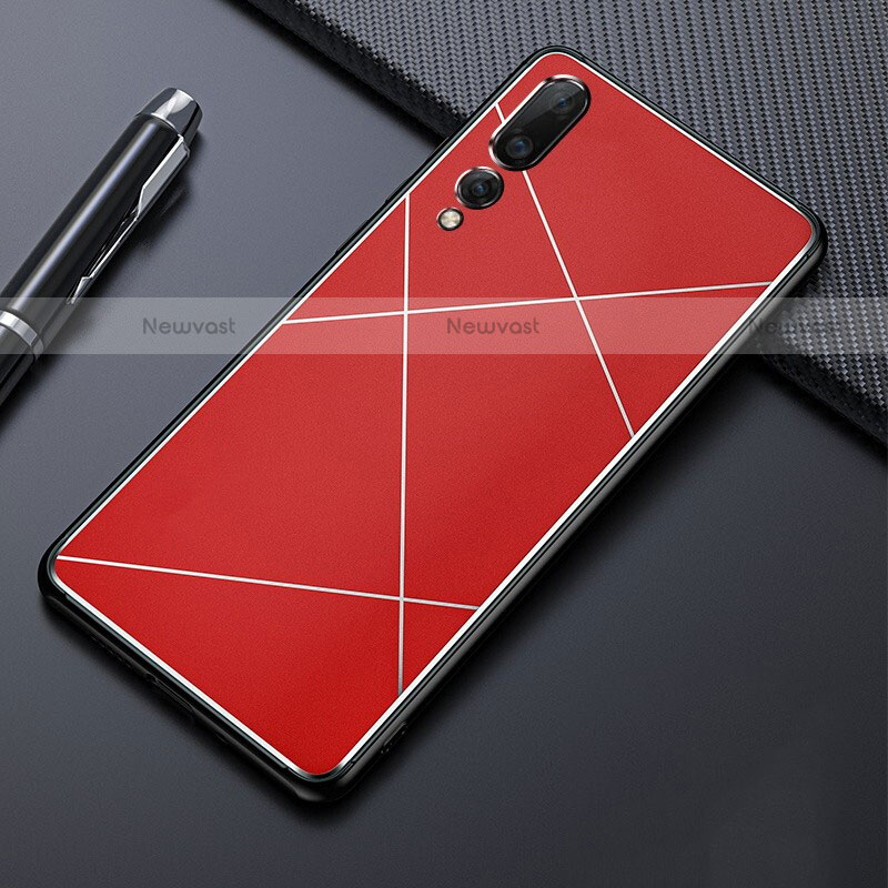 Luxury Aluminum Metal Cover Case T02 for Huawei P20 Pro Red