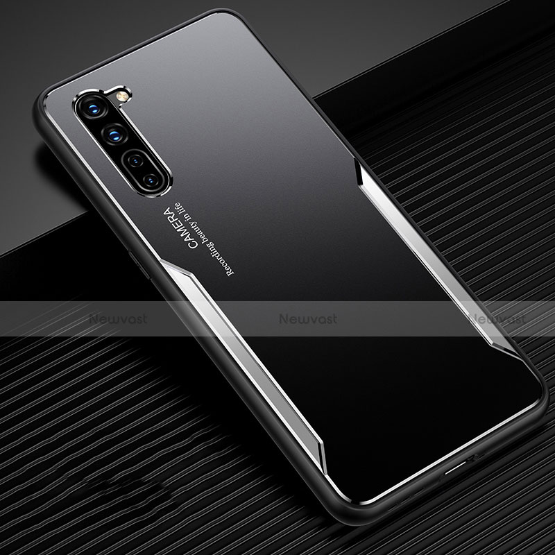 Luxury Aluminum Metal Cover Case T02 for Oppo A91 Silver