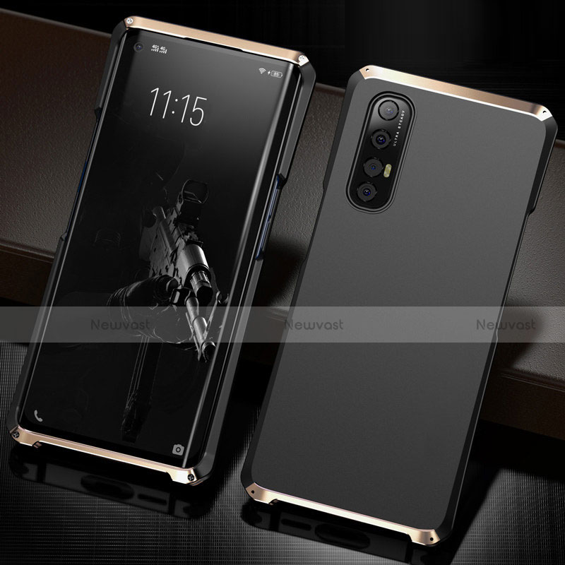 Luxury Aluminum Metal Cover Case T02 for Oppo Find X2 Neo Gold and Black