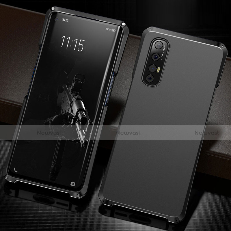 Luxury Aluminum Metal Cover Case T02 for Oppo Reno3 Pro Black