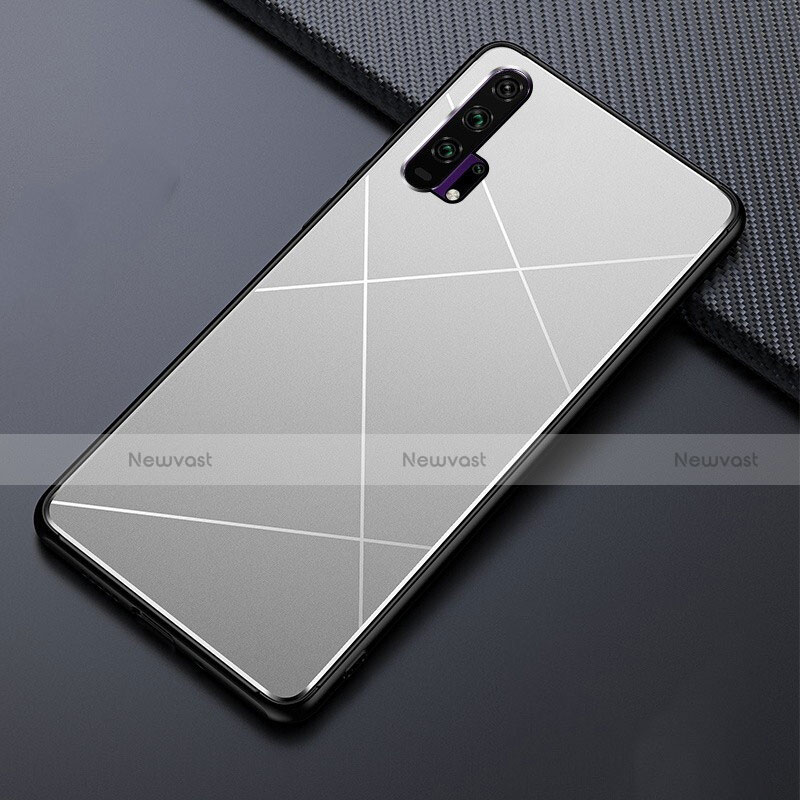 Luxury Aluminum Metal Cover Case T03 for Huawei Honor 20 Pro Silver