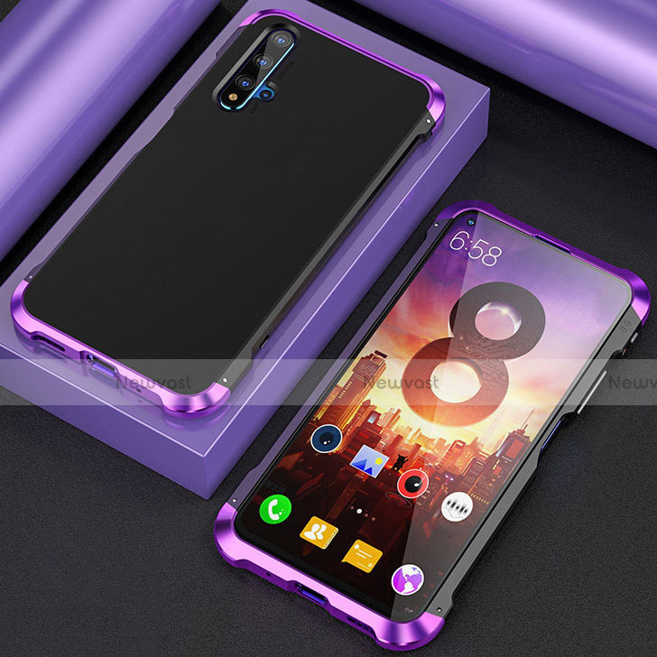 Luxury Aluminum Metal Cover Case T03 for Huawei Honor 20 Purple