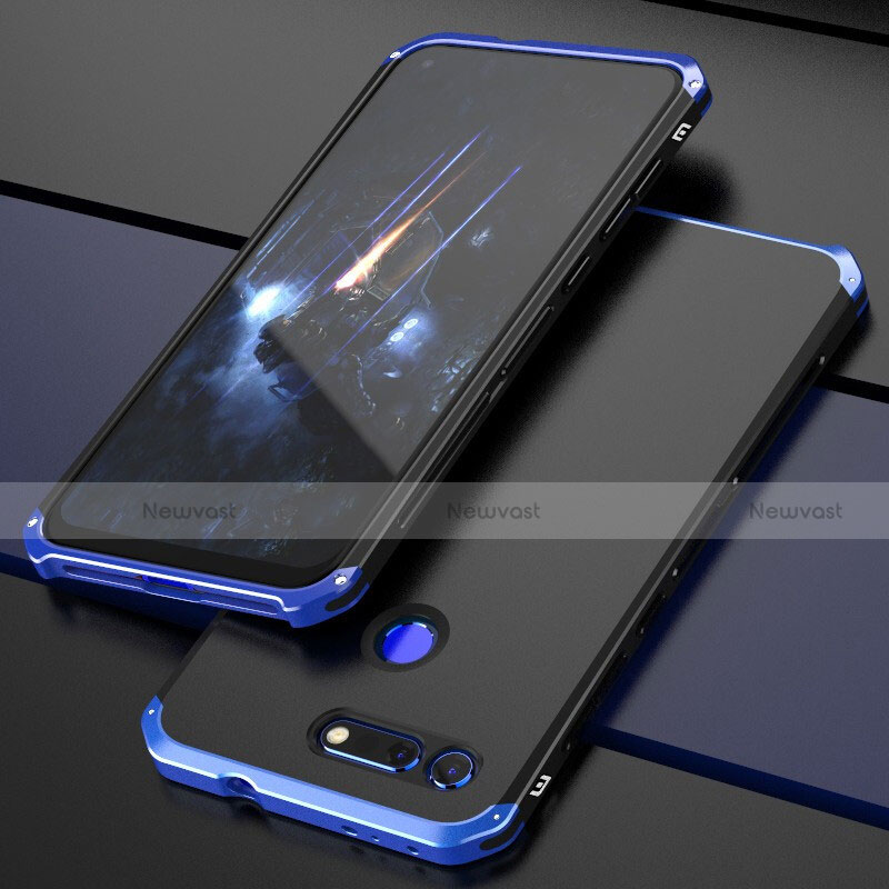 Luxury Aluminum Metal Cover Case T03 for Huawei Honor V20 Blue and Black