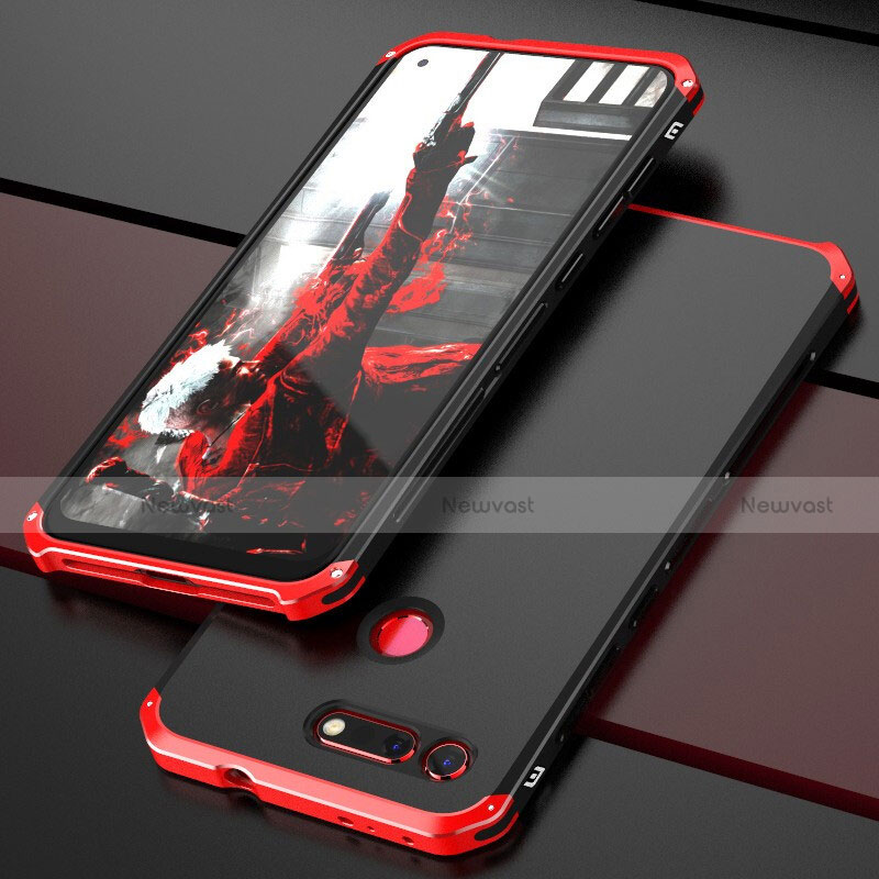 Luxury Aluminum Metal Cover Case T03 for Huawei Honor View 20 Red and Black