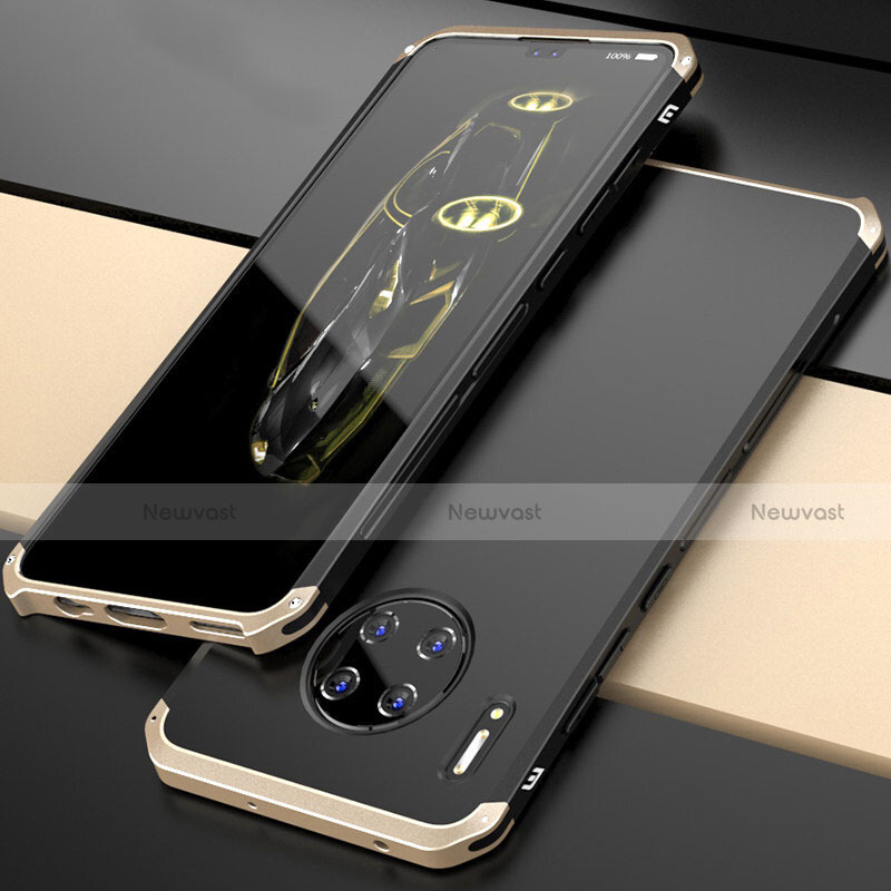 Luxury Aluminum Metal Cover Case T03 for Huawei Mate 30 5G Gold and Black