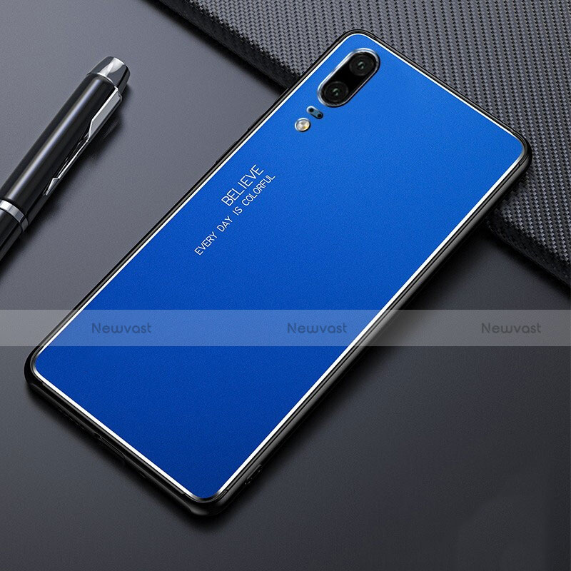 Luxury Aluminum Metal Cover Case T03 for Huawei P20 Blue