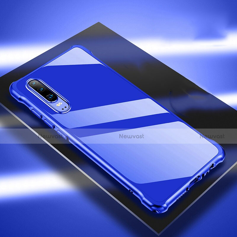 Luxury Aluminum Metal Cover Case T03 for Huawei P30 Blue