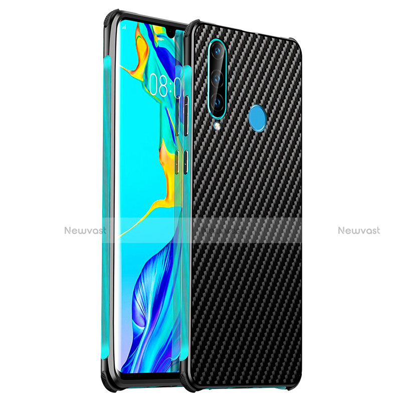 Luxury Aluminum Metal Cover Case T03 for Huawei P30 Lite XL Cyan