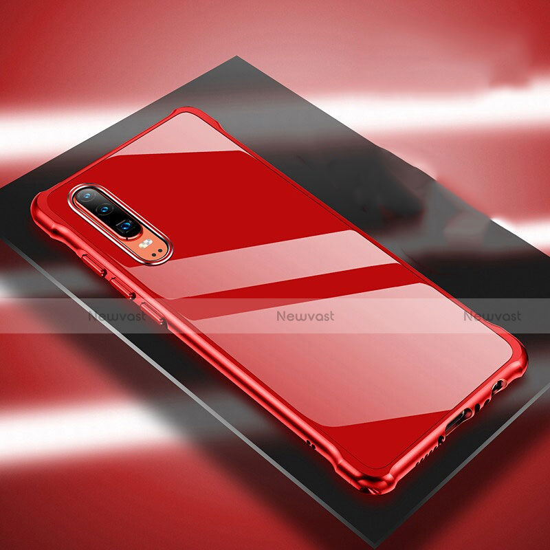 Luxury Aluminum Metal Cover Case T03 for Huawei P30 Red