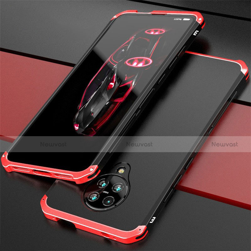 Luxury Aluminum Metal Cover Case T03 for Xiaomi Redmi K30 Pro 5G Red and Black