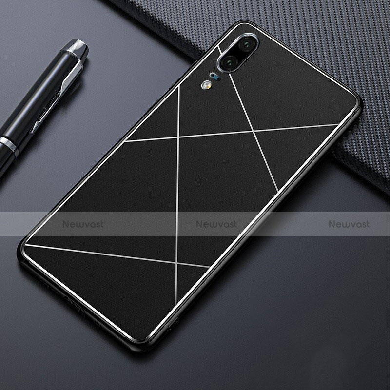 Luxury Aluminum Metal Cover Case T04 for Huawei P20 Black