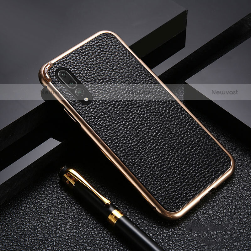 Luxury Aluminum Metal Cover Case T04 for Huawei P20 Pro Gold and Black