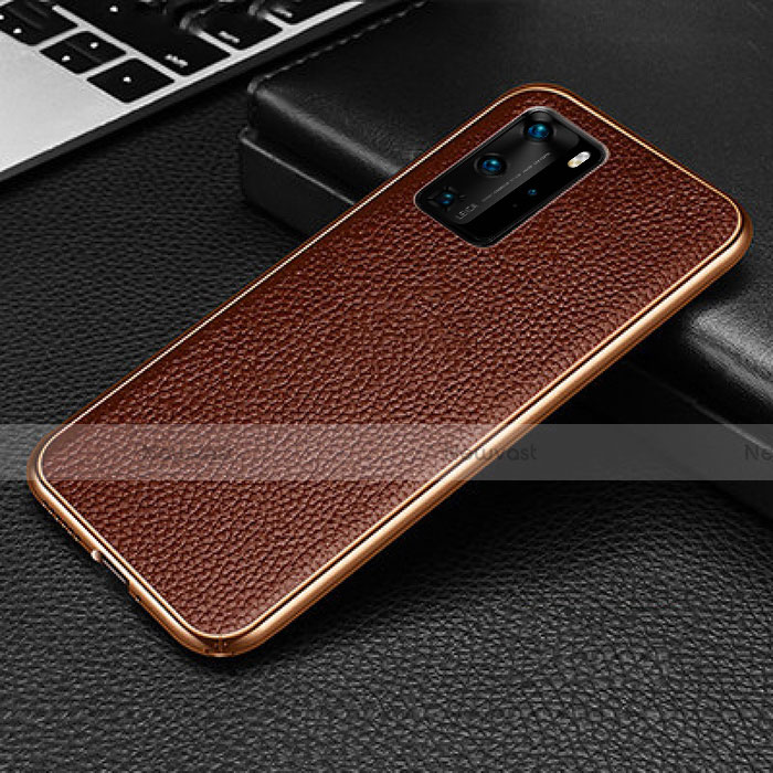 Luxury Aluminum Metal Cover Case T04 for Huawei P40 Pro Brown