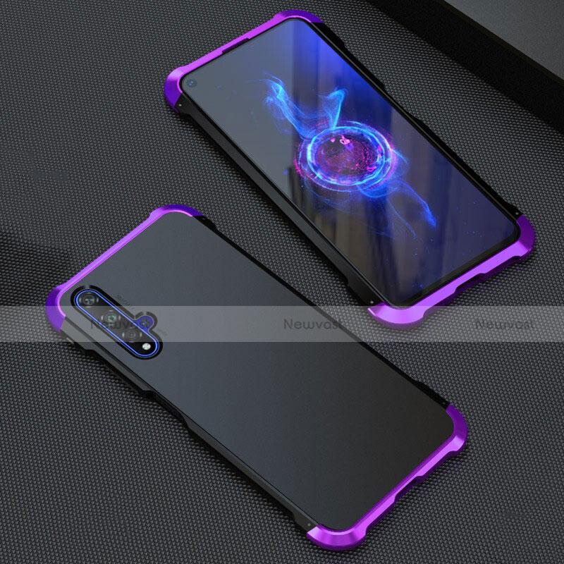 Luxury Aluminum Metal Cover Case T05 for Huawei Honor 20 Purple