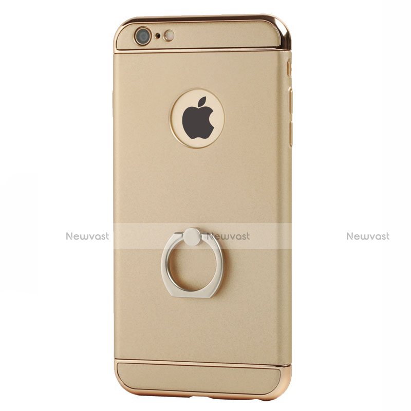 Luxury Aluminum Metal Cover with Finger Ring Stand for Apple iPhone 6 Gold