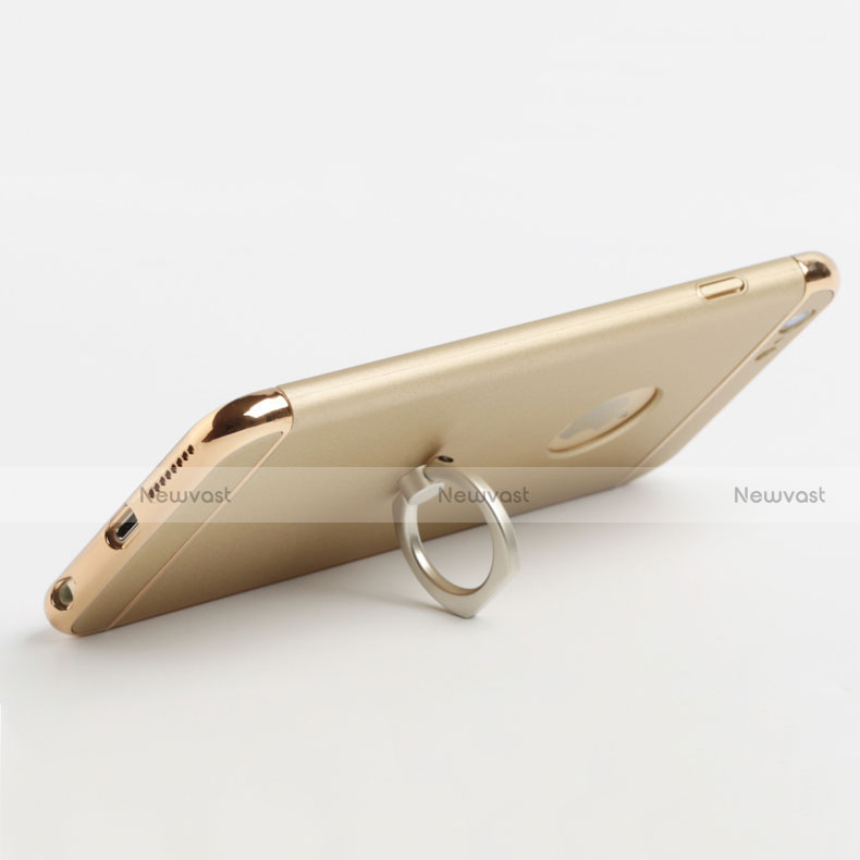 Luxury Aluminum Metal Cover with Finger Ring Stand for Apple iPhone 6 Gold