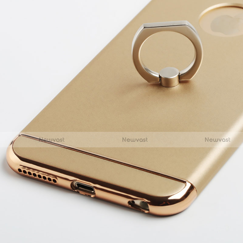 Luxury Aluminum Metal Cover with Finger Ring Stand for Apple iPhone 6 Gold