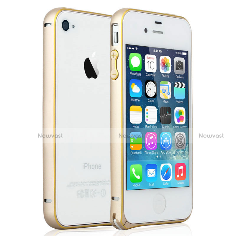 Luxury Aluminum Metal Frame Case for Apple iPhone 4 Gold