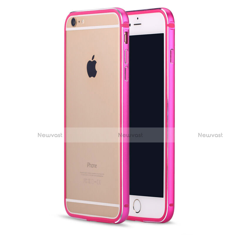 Luxury Aluminum Metal Frame Case for Apple iPhone 6 Hot Pink