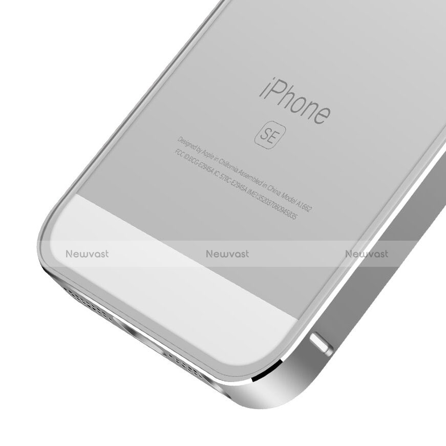 Luxury Aluminum Metal Frame Case for Apple iPhone SE Silver