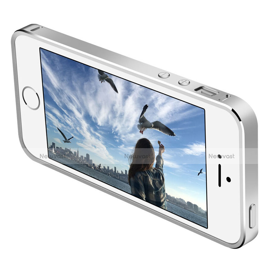 Luxury Aluminum Metal Frame Case for Apple iPhone SE Silver