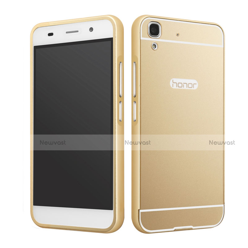 Luxury Aluminum Metal Frame Case for Huawei Y6 Gold