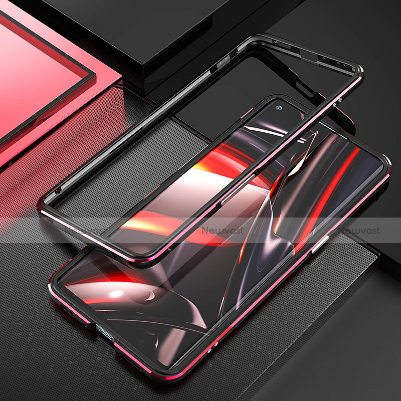 Luxury Aluminum Metal Frame Cover Case A01 for Oppo Reno3 Pro Red and Black