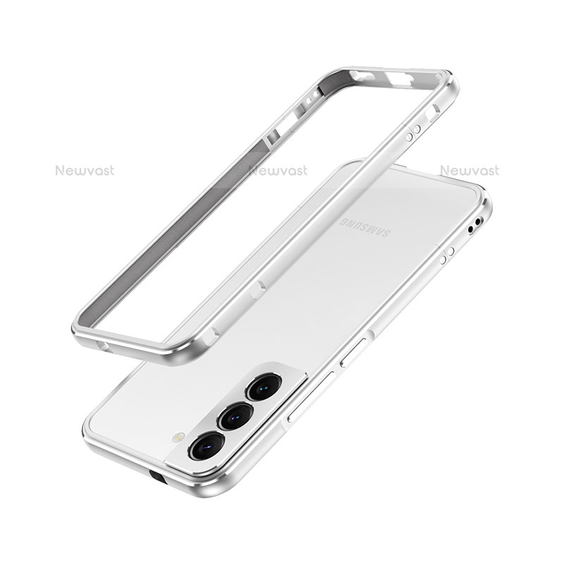 Luxury Aluminum Metal Frame Cover Case A01 for Samsung Galaxy S21 5G Silver