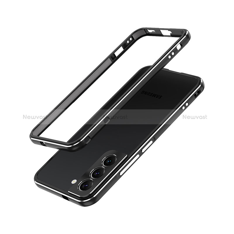 Luxury Aluminum Metal Frame Cover Case A01 for Samsung Galaxy S22 Plus 5G Black