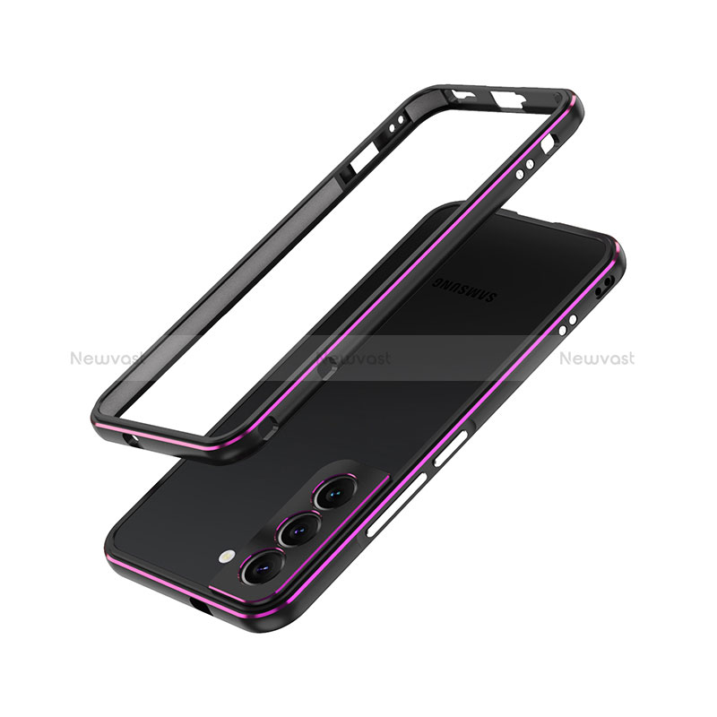 Luxury Aluminum Metal Frame Cover Case A01 for Samsung Galaxy S22 Plus 5G Purple