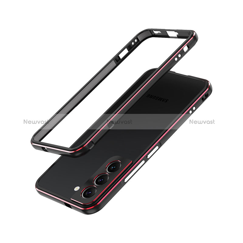 Luxury Aluminum Metal Frame Cover Case A01 for Samsung Galaxy S24 5G Red and Black