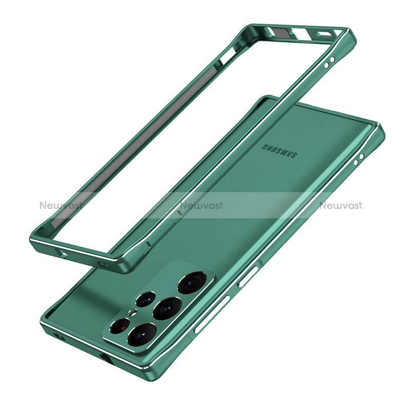 Luxury Aluminum Metal Frame Cover Case A01 for Samsung Galaxy S24 Ultra 5G Green