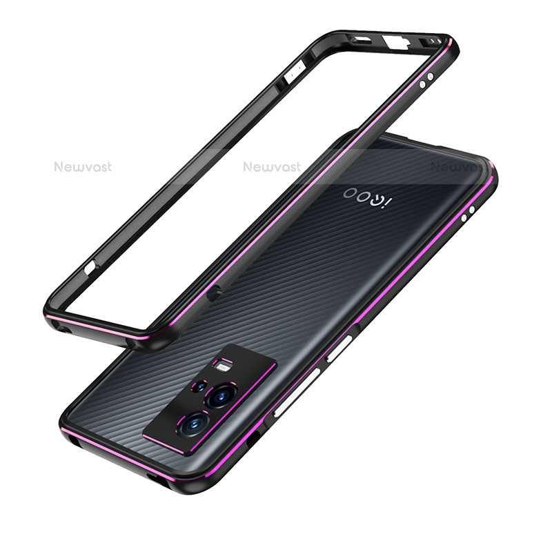 Luxury Aluminum Metal Frame Cover Case A01 for Vivo iQOO 8 5G Purple