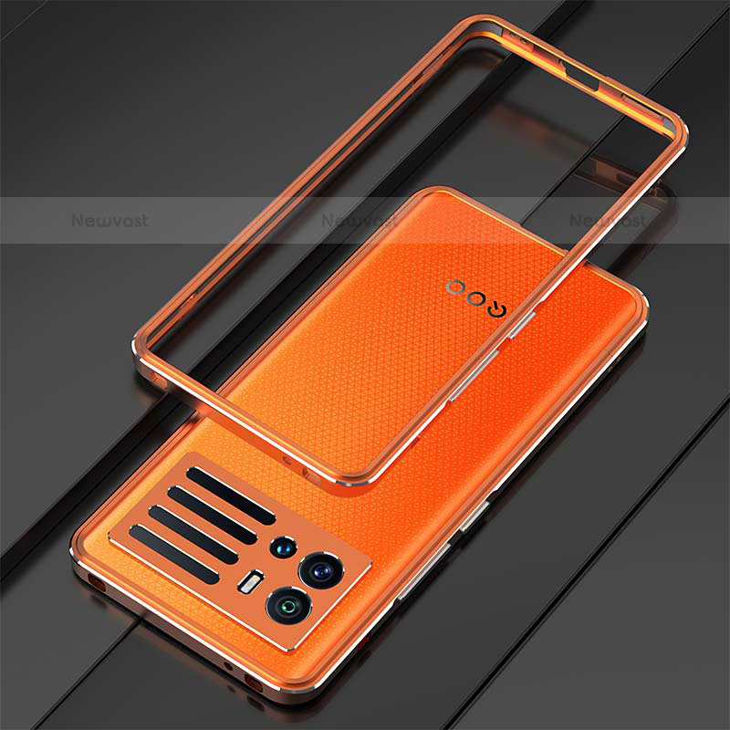 Luxury Aluminum Metal Frame Cover Case A01 for Vivo iQOO 9 5G Orange