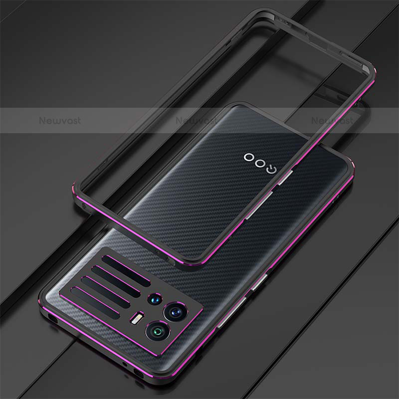 Luxury Aluminum Metal Frame Cover Case A01 for Vivo iQOO 9 Pro 5G Purple