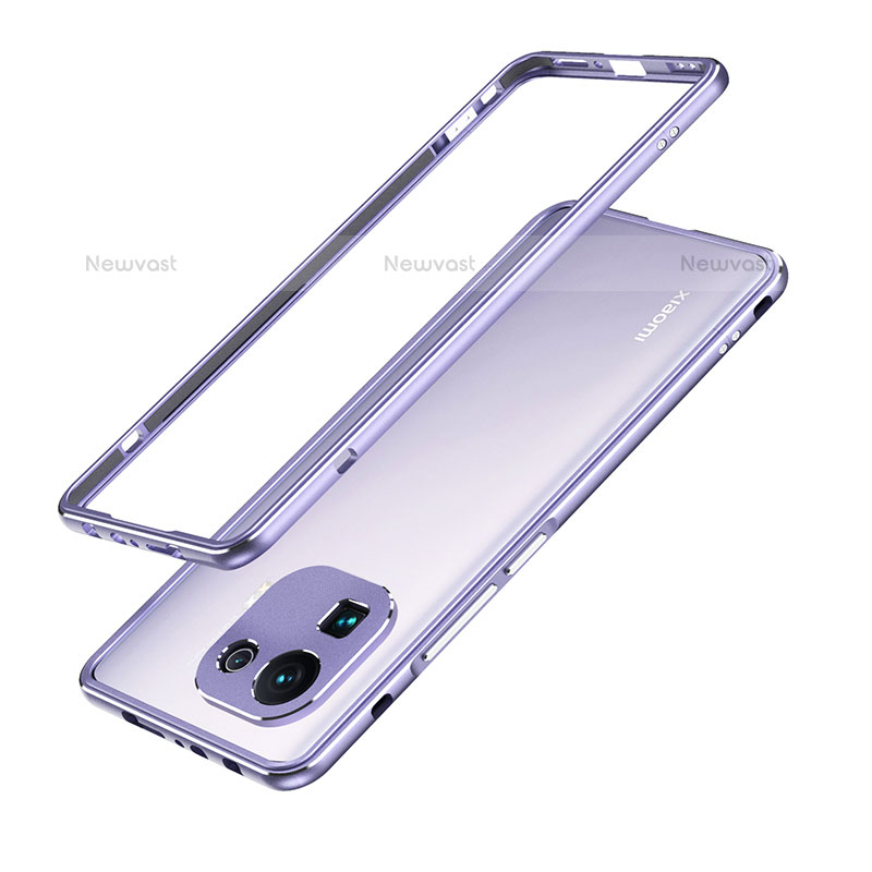 Luxury Aluminum Metal Frame Cover Case A01 for Xiaomi Mi 11 Pro 5G Clove Purple