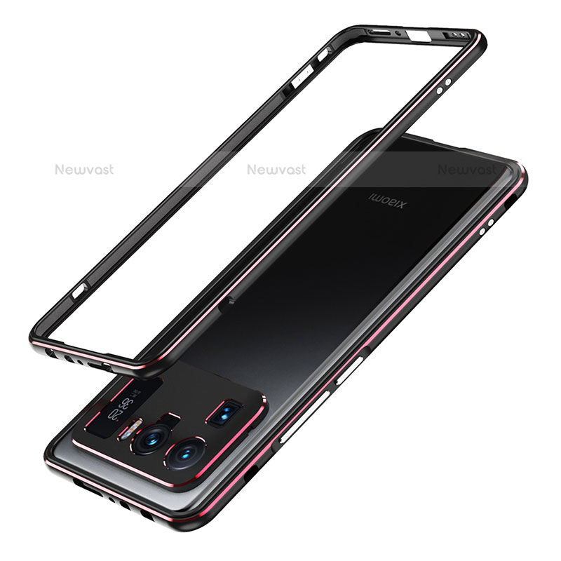 Luxury Aluminum Metal Frame Cover Case A01 for Xiaomi Mi 11 Ultra 5G Red and Black