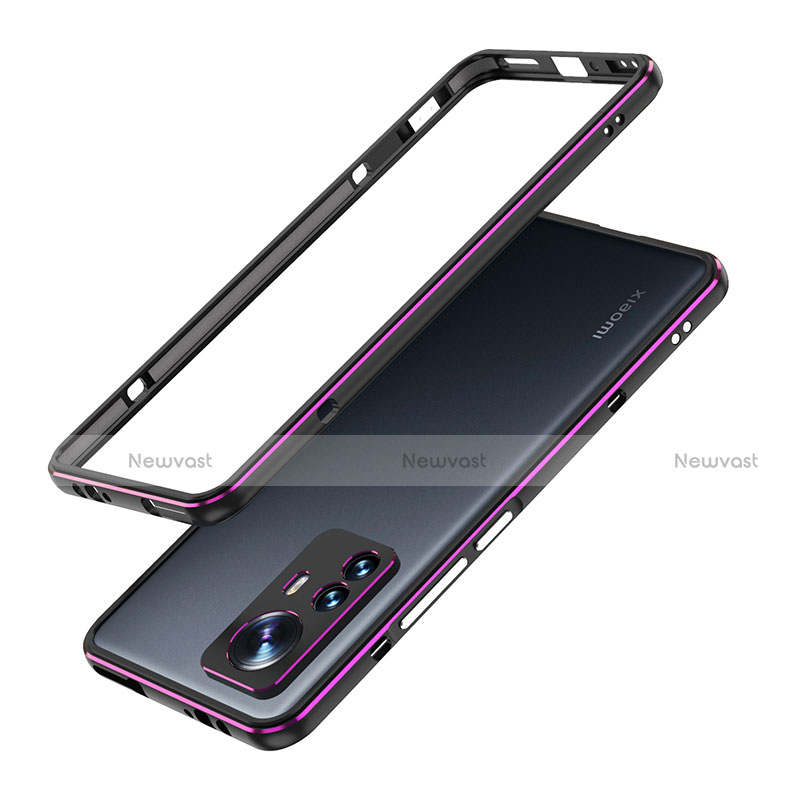 Luxury Aluminum Metal Frame Cover Case A01 for Xiaomi Mi 12 5G Purple