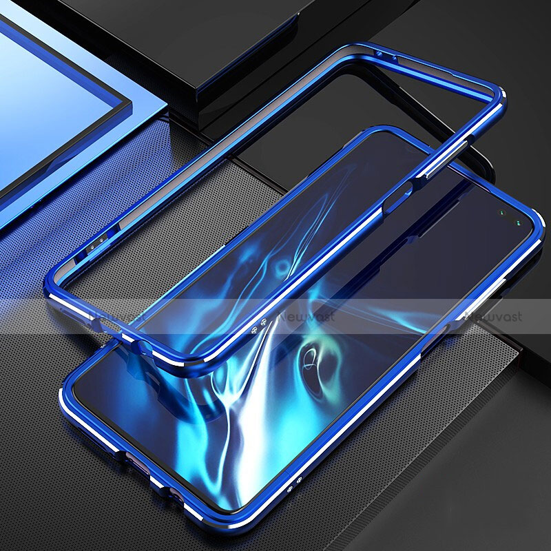 Luxury Aluminum Metal Frame Cover Case A01 for Xiaomi Redmi K30 4G Blue