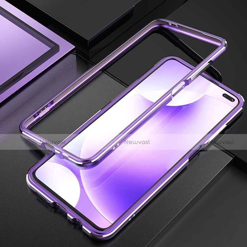 Luxury Aluminum Metal Frame Cover Case A01 for Xiaomi Redmi K30 4G Purple