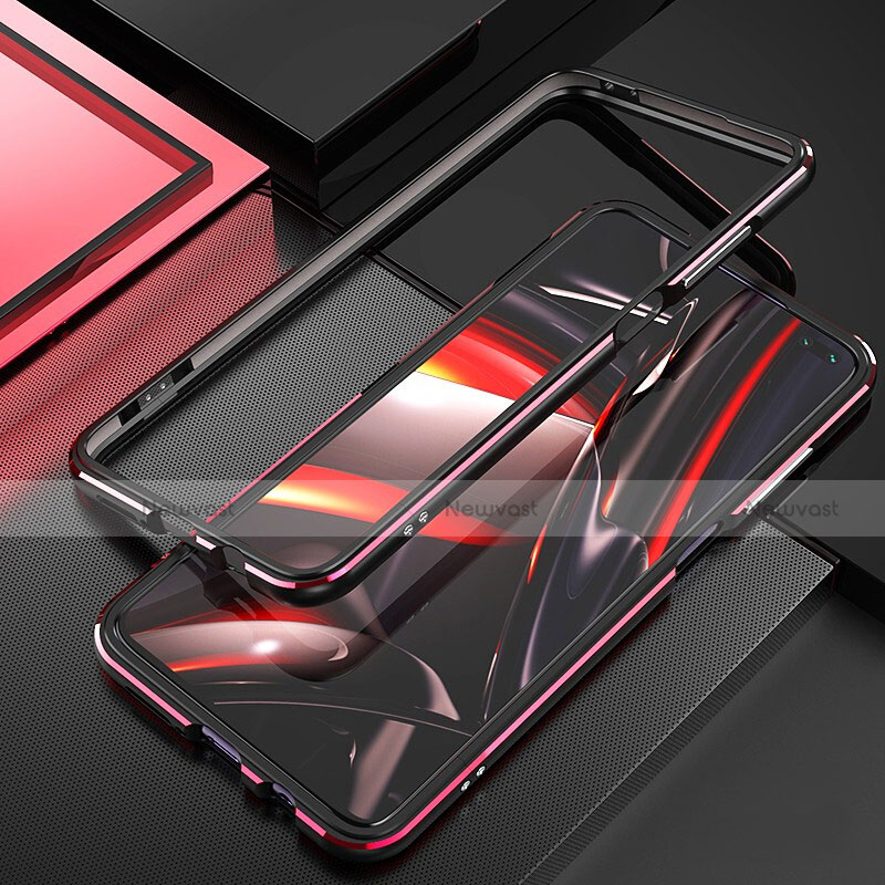 Luxury Aluminum Metal Frame Cover Case A01 for Xiaomi Redmi K30 4G Red and Black