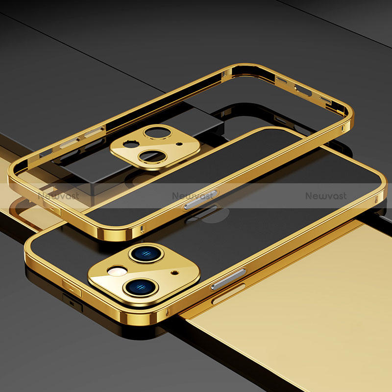 Luxury Aluminum Metal Frame Cover Case A03 for Apple iPhone 15 Gold