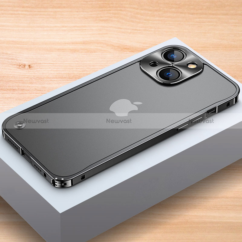 Luxury Aluminum Metal Frame Cover Case A04 for Apple iPhone 15 Black