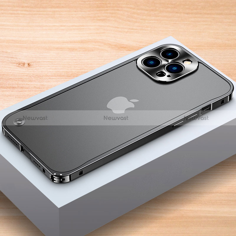 Luxury Aluminum Metal Frame Cover Case A04 for Apple iPhone 16 Pro Black