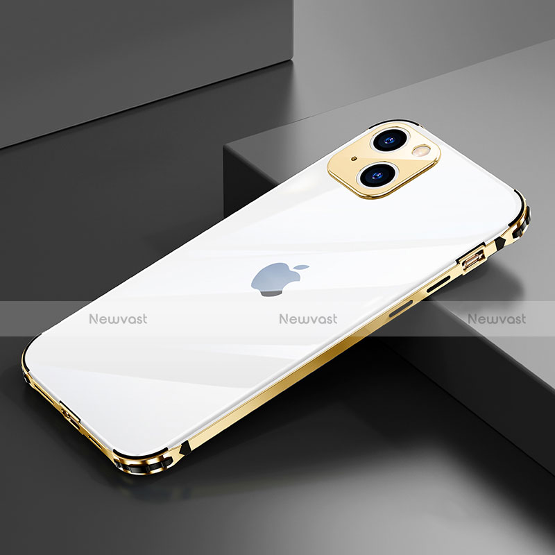 Luxury Aluminum Metal Frame Cover Case A06 for Apple iPhone 13 Gold